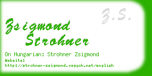 zsigmond strohner business card